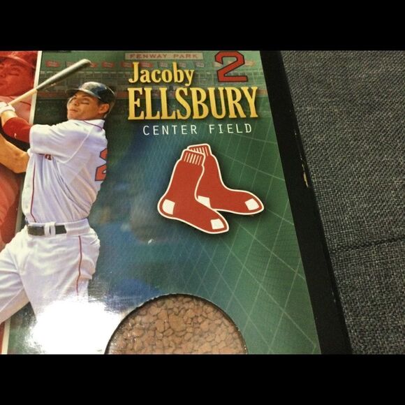 JACOBY ELLSBURY GAME USED FENWAY PARK DIRT PLAQUE BOSTON RED SOX NY YANKEES MLB - Picture 2 of 6
